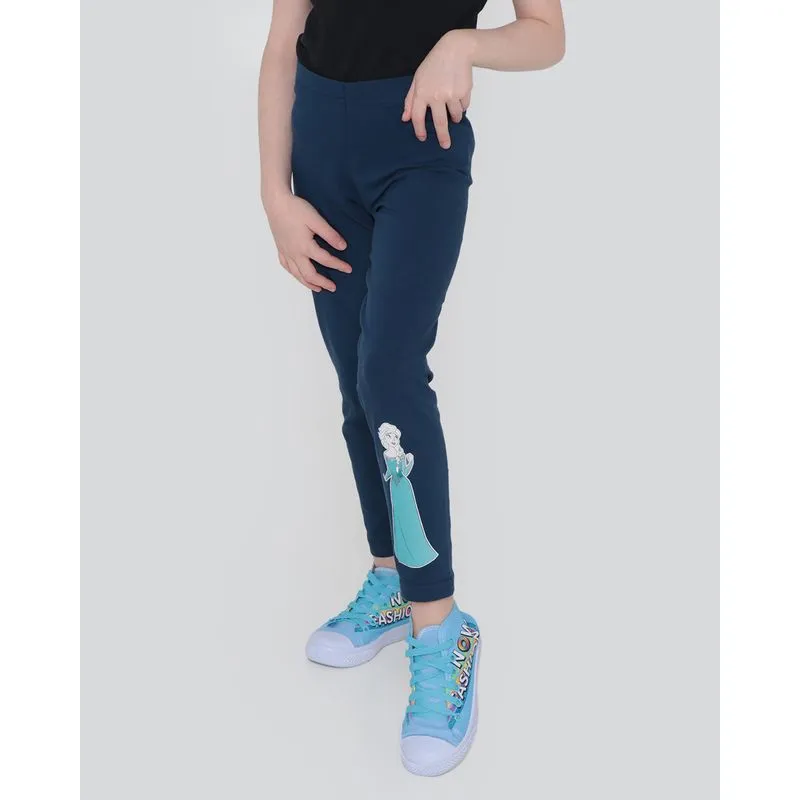 Calça Legging Infantil Disney Elsa Frozen Marinho 6