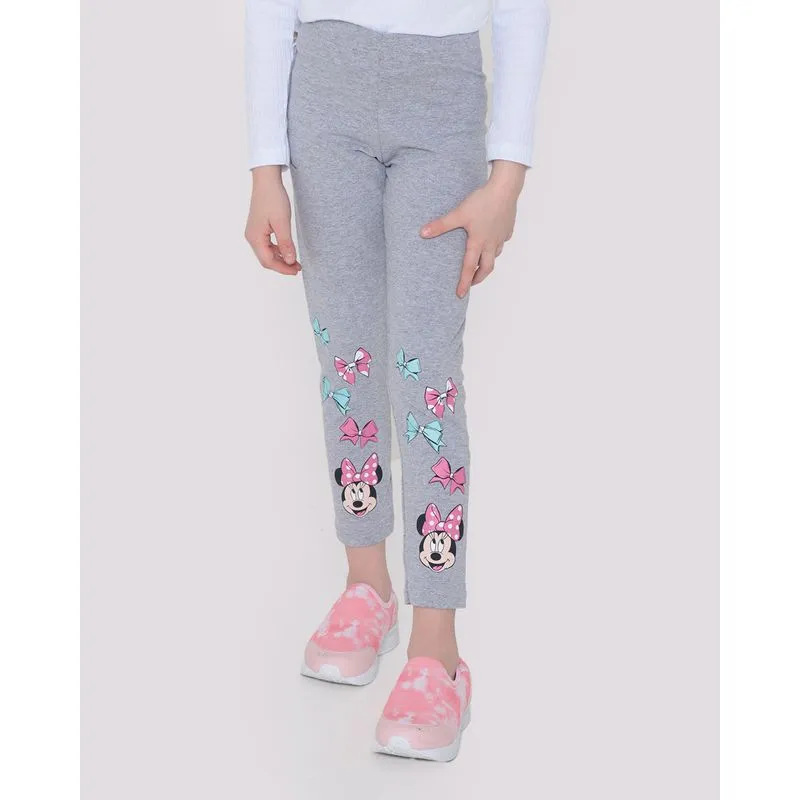 Calça Legging Infantil Disney Minnie Cinza 4