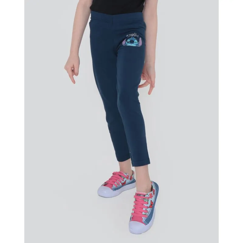 Calça Legging Infantil Disney Stitch Marinho 8