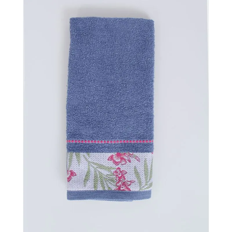 Toalha de Rosto Any Graciosa 48cm x65cm Floral Marinho UN