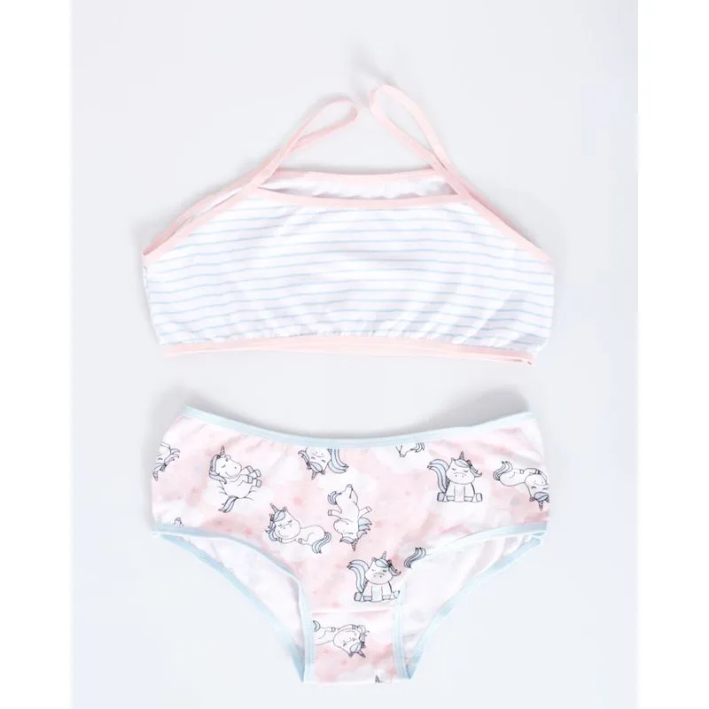 Conjunto Juvenil Top Calcinha Unicórnio Branco 16