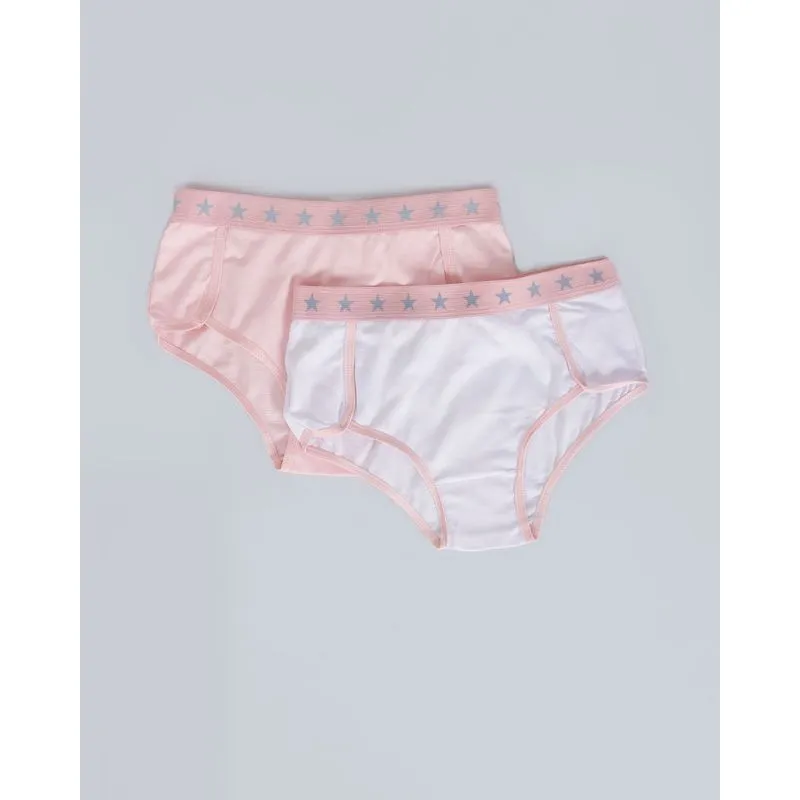 Kit 2 Calcinhas Infantil Estampa Love Branca 16