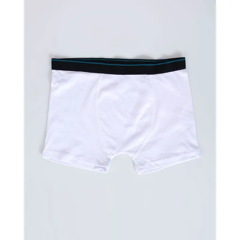 Cueca Boxer Juvenil Algodão Cós Listras Branca 14