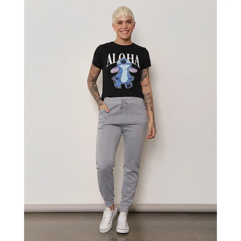 Calça Moletom Feminina Peluciada Jogger Com Bolsos Cinza G