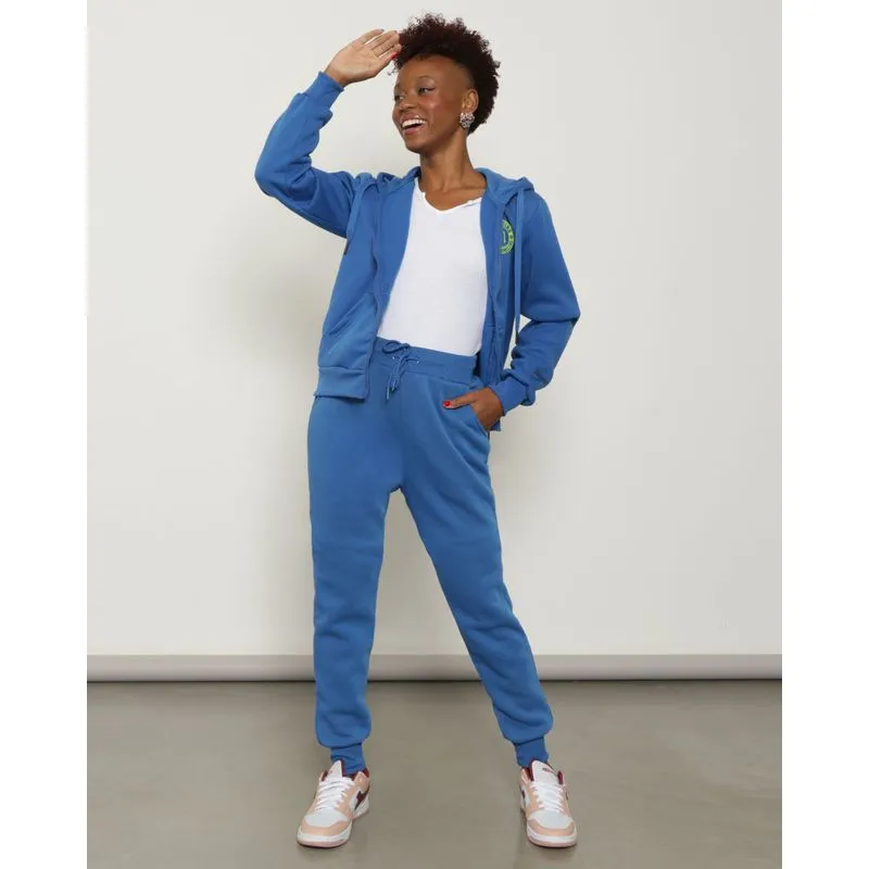 Calça Moletom Feminino Jogger Azul P