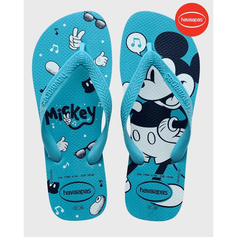 Chinelo Havaianas Feminino Top Mickey Disney Azul 39/40