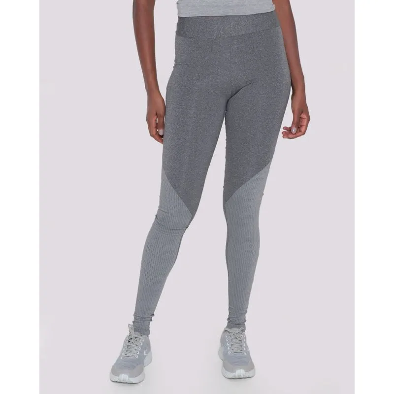 Calça Legging Feminina Fitness Recorte Mescla Cinza GG