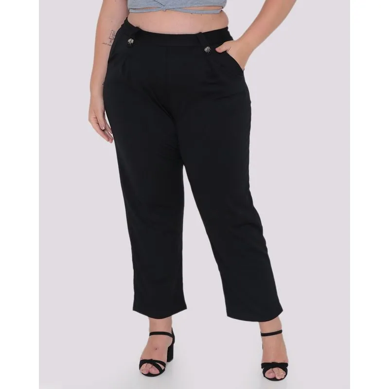 Calça Plus Size Feminina Preta G2