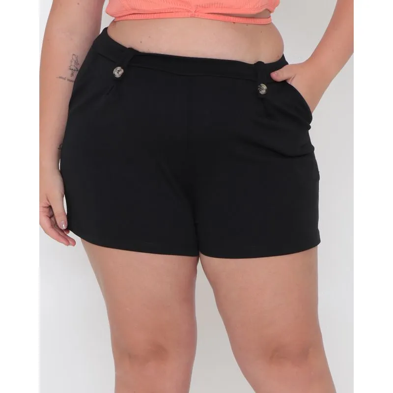 Short Plus Size Feminino Preto G2