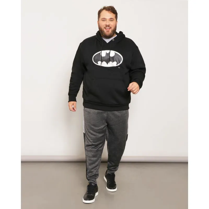 Calça Masculina Plus Size Helanca Com Recortes Jogger Cinza G2