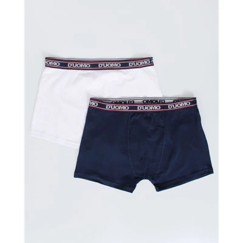Kit 2 Cuecas Boxer Masculina Duomo Branco Marinho G