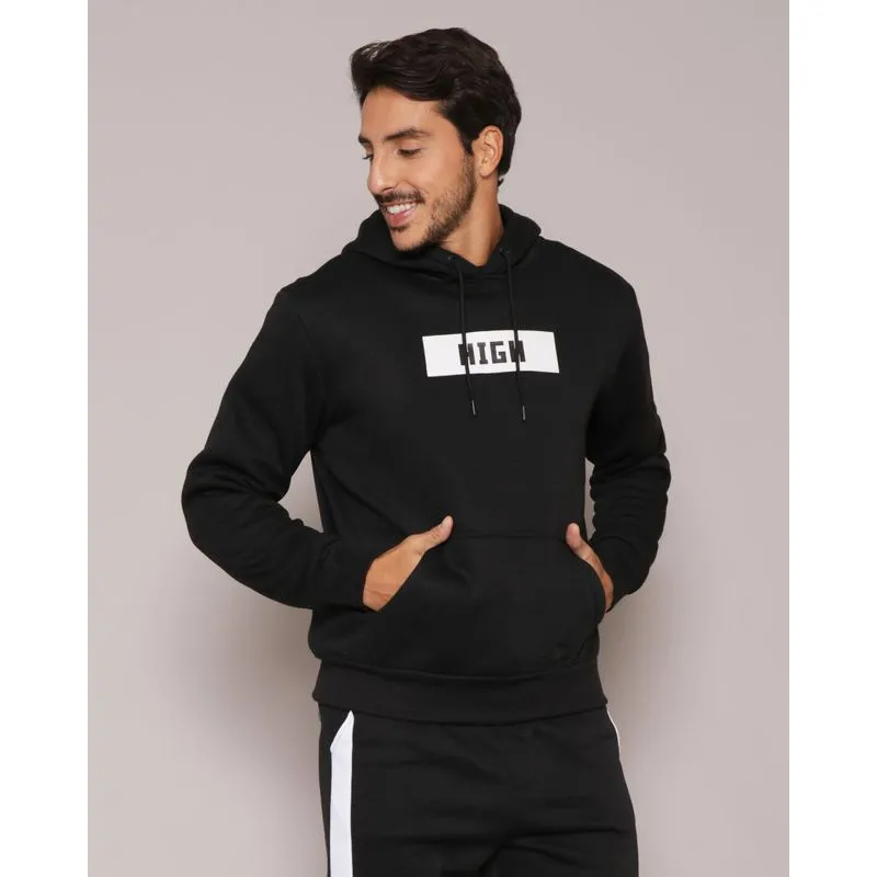 Blusão Moletom Masculino Com Capuz Preto P