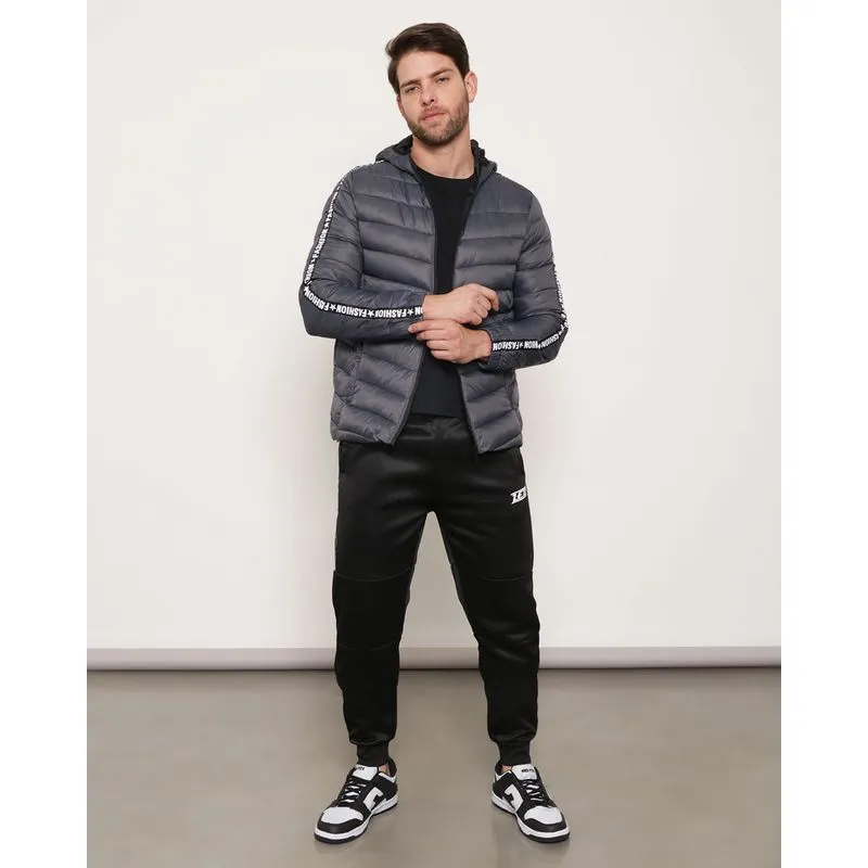 Calça Masculina Com Bolso e Recorte Jogger Helanca Preta G