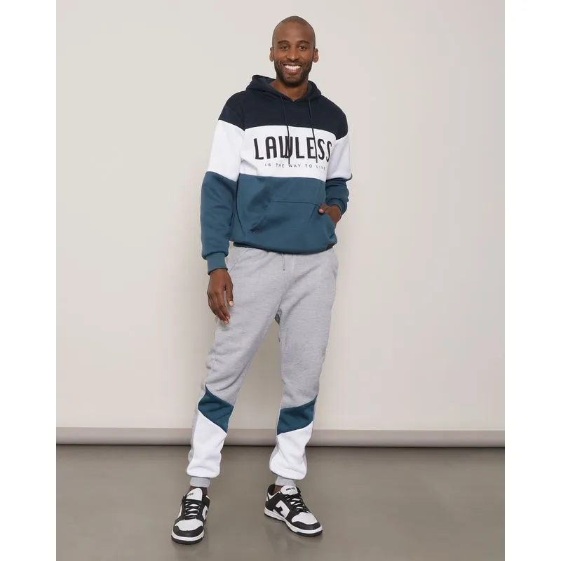 Calça Moletom Masculina Jogger Recorte Led Cinza P