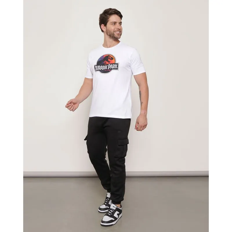 Calça Moletom Masculina Bolso Cargo Jogger Preta P