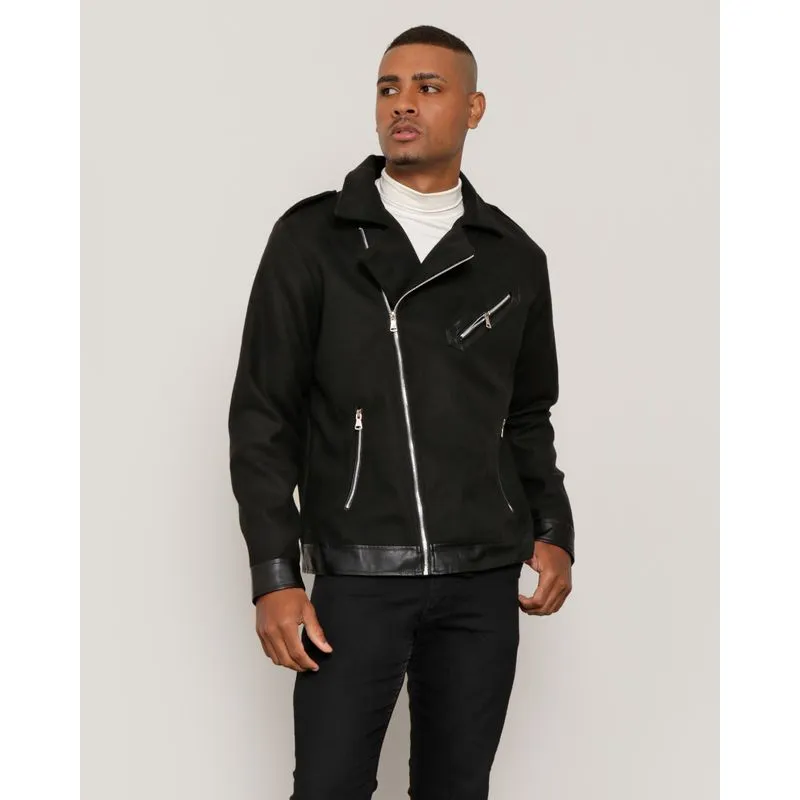 Jaqueta Masculina Com Zíper Lateral Preta GG