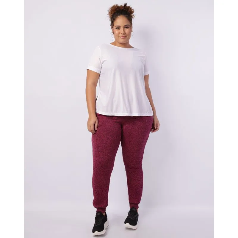 Calça Moletom Plus Size Feminina Fitter Fitness Jogger Rosa G1