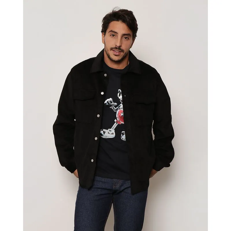Casaco Masculino Cotelê Preto P