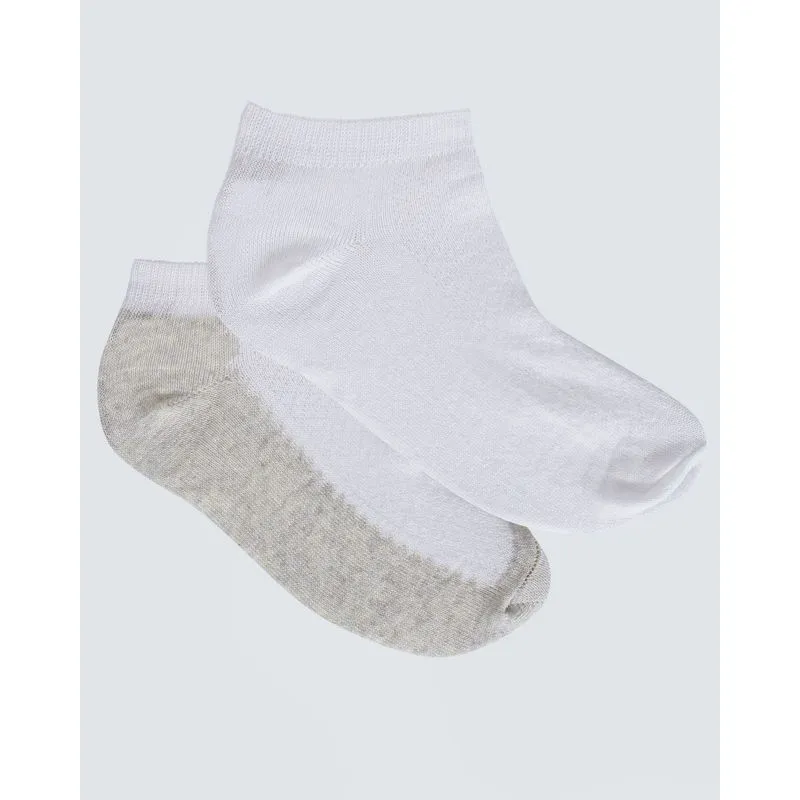 Kit Meia Feminina 2 Pares Cano Curto Mescla Branca 34 A 39