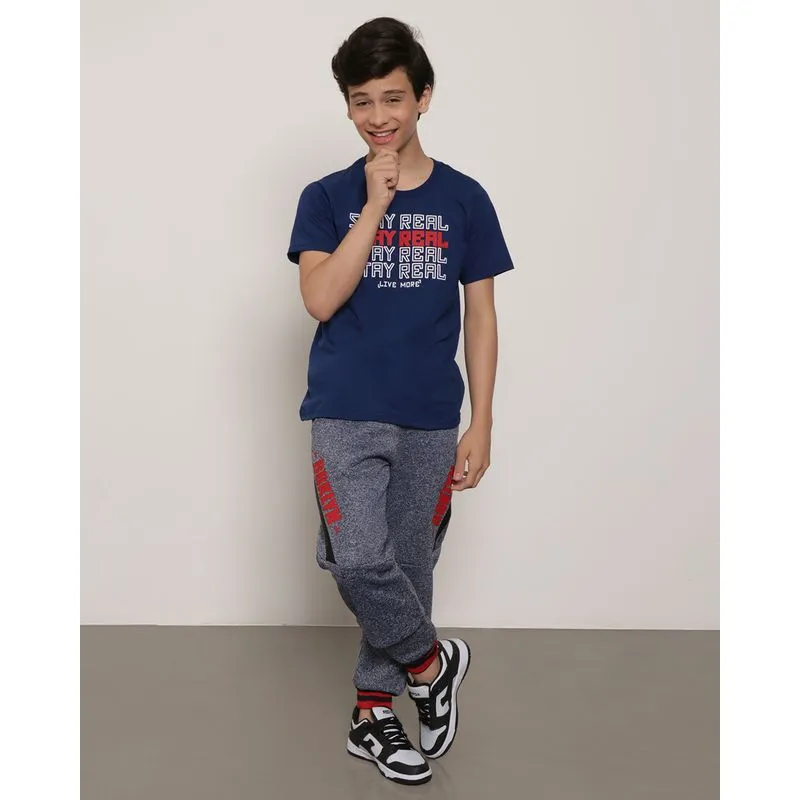 Calça Moletom Juvenil Jogger Azul Marinho 14