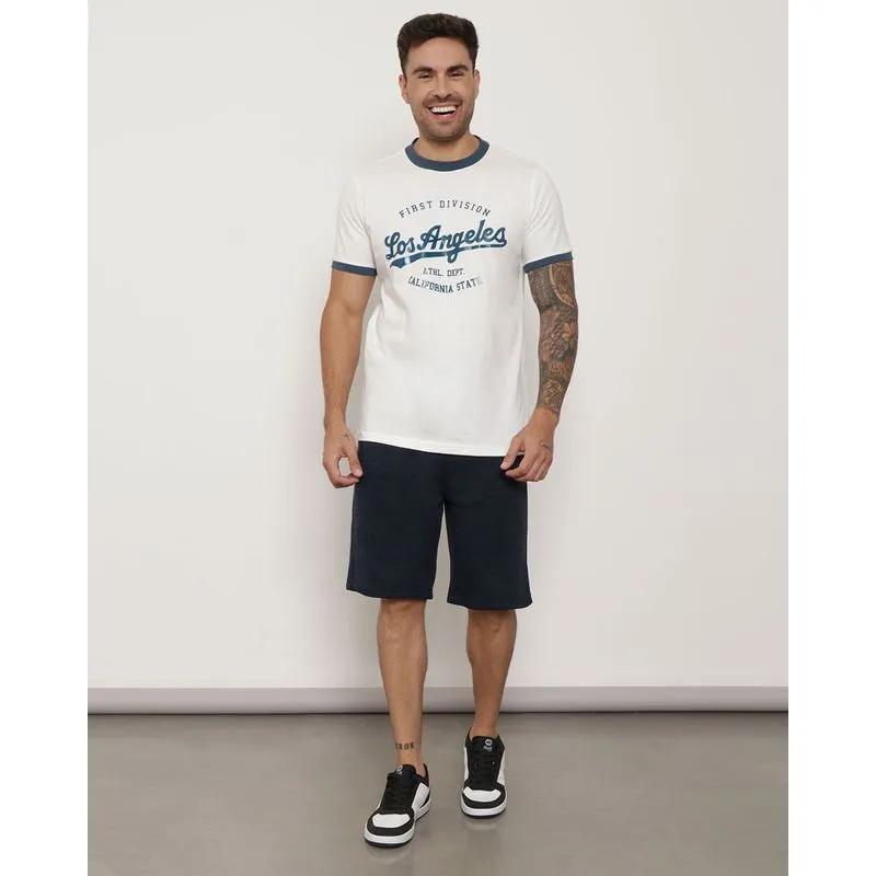 Bermuda Moletom Masculina Bolso Selado Marinho G