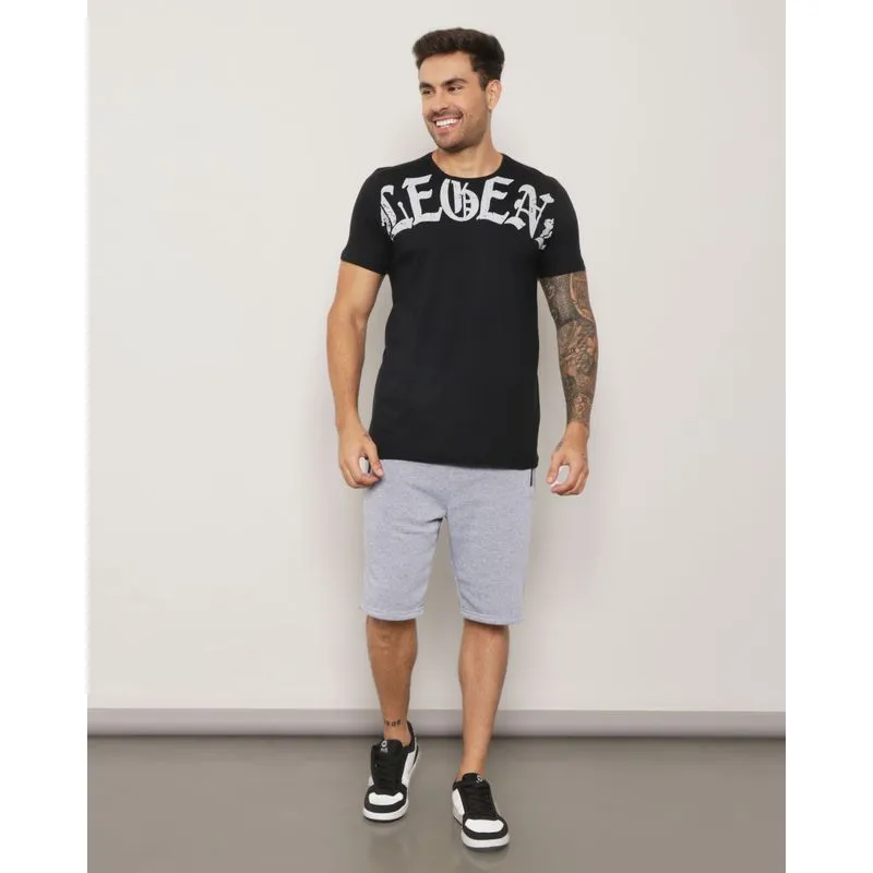 Bermuda Moletom Masculina Bolso Selado Cinza Claro M