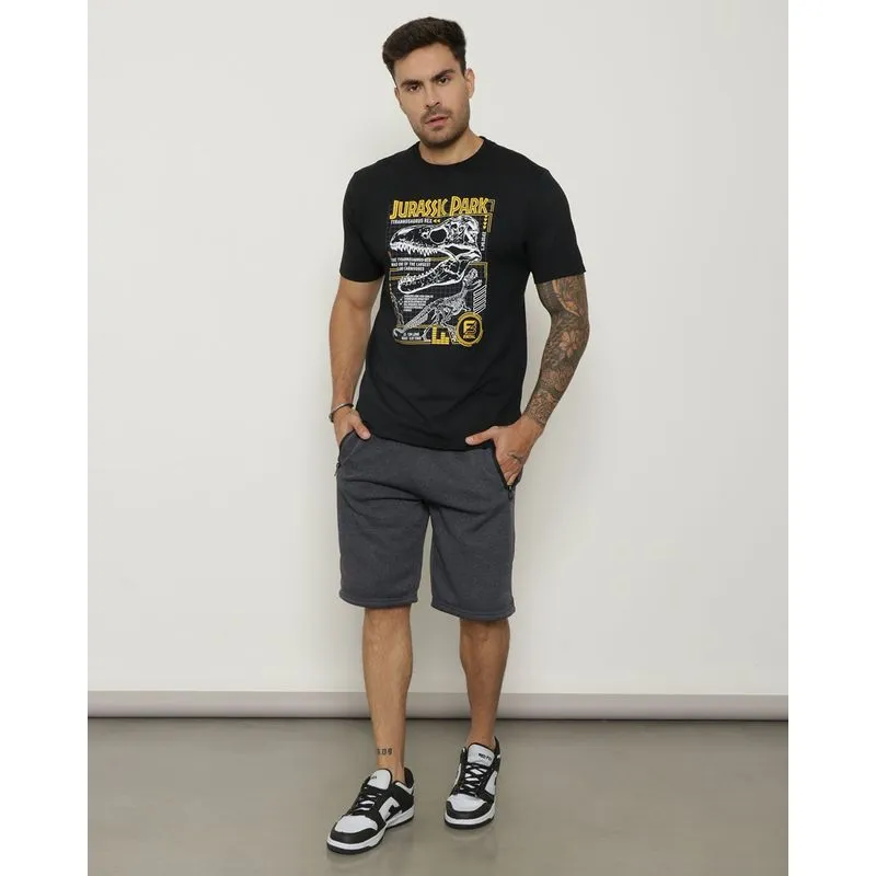 Bermuda Moletom Masculina Bolso Selado Cinza P