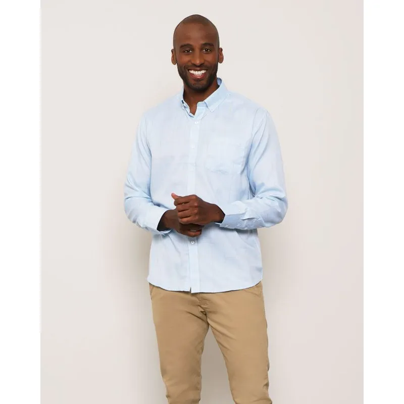 Camisa Social Masculina Manga Longa Analogy Xadrez Azul 2