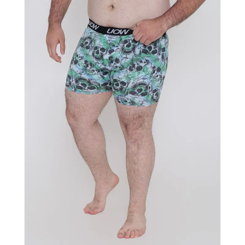 Cueca Plus Size Boxer Microfibra Estampada Azul G3