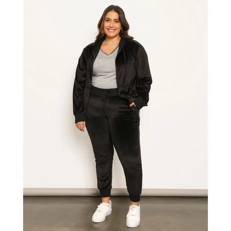 Calça Plus Size Plush Feminina Jogger Preto G1
