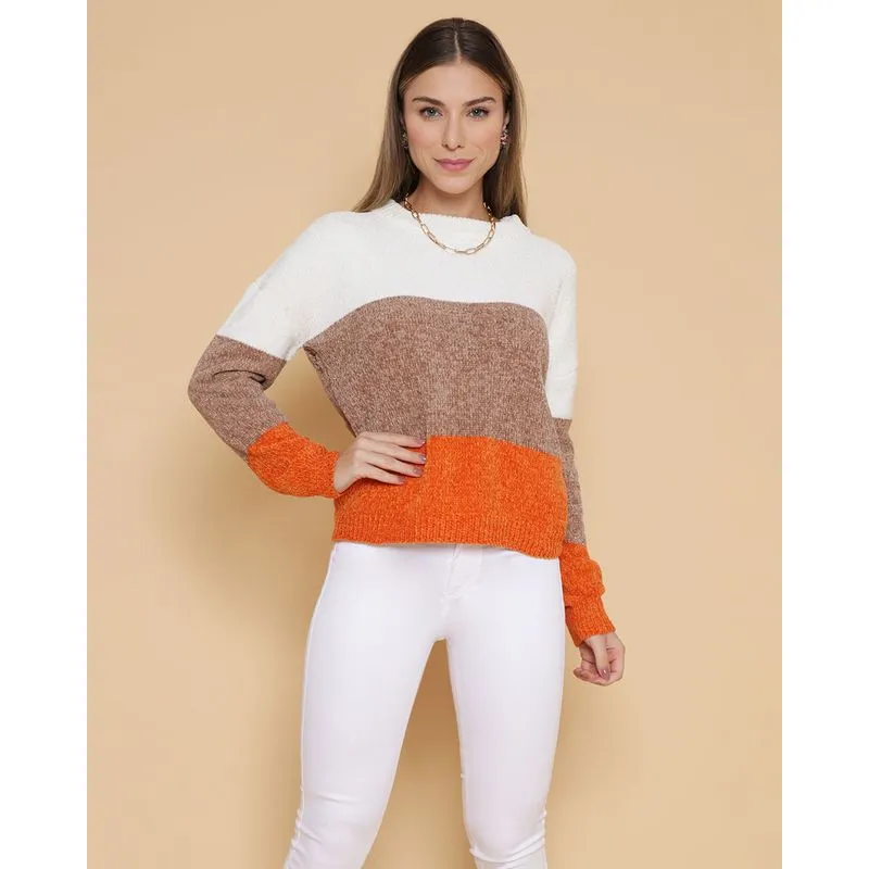 Suéter Feminino Tricô Chenille Off White GG