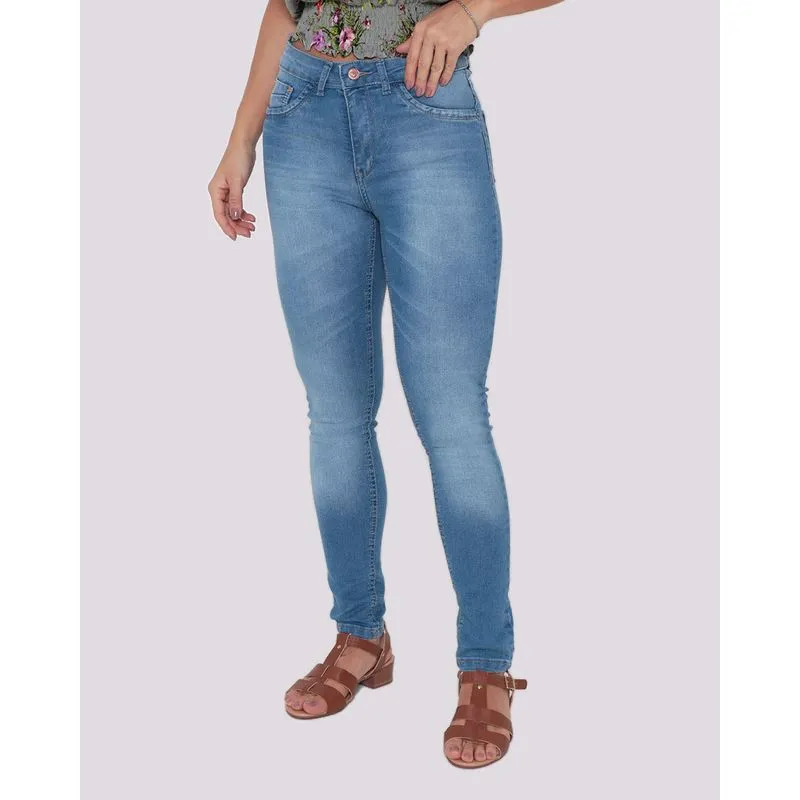Calça Jeans Feminina Skinny Azul 46
