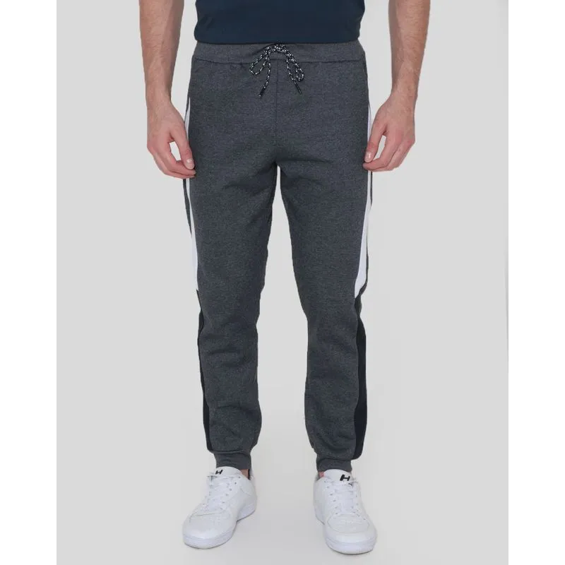 Calça Moletom Masculina Jogger Recorte Cinza G