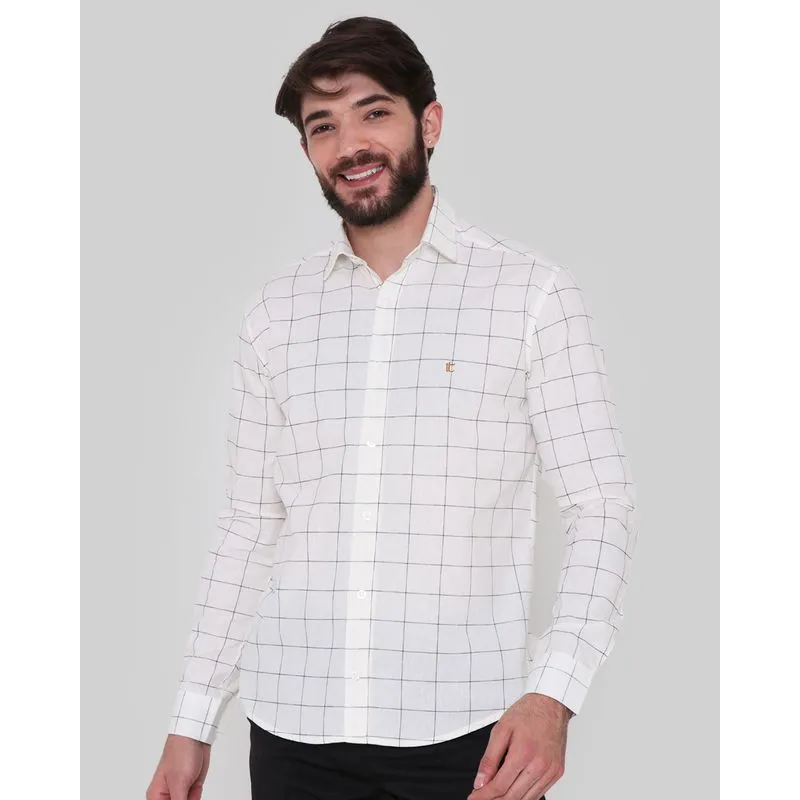 Camisa Masculina Manga Longa Xadrez Off White G