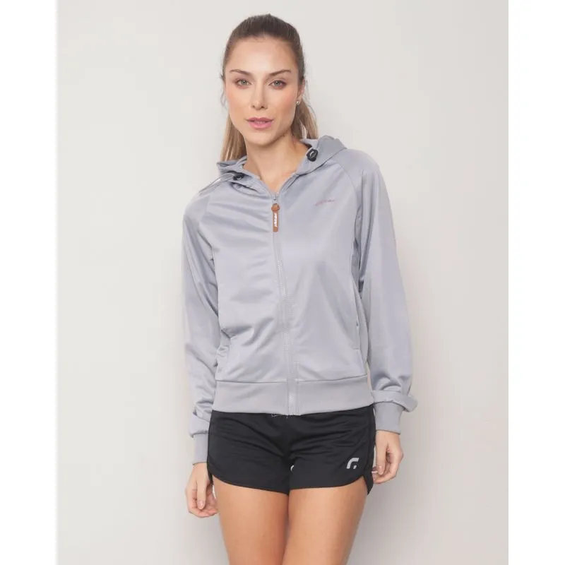 Jaqueta Feminina Fitness Fitter Helanca Cinza G