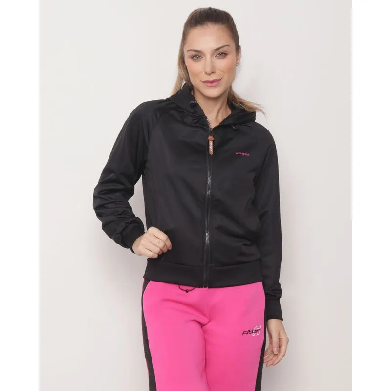 Casaco Feminino Fitness Fitter Helanca Preto M