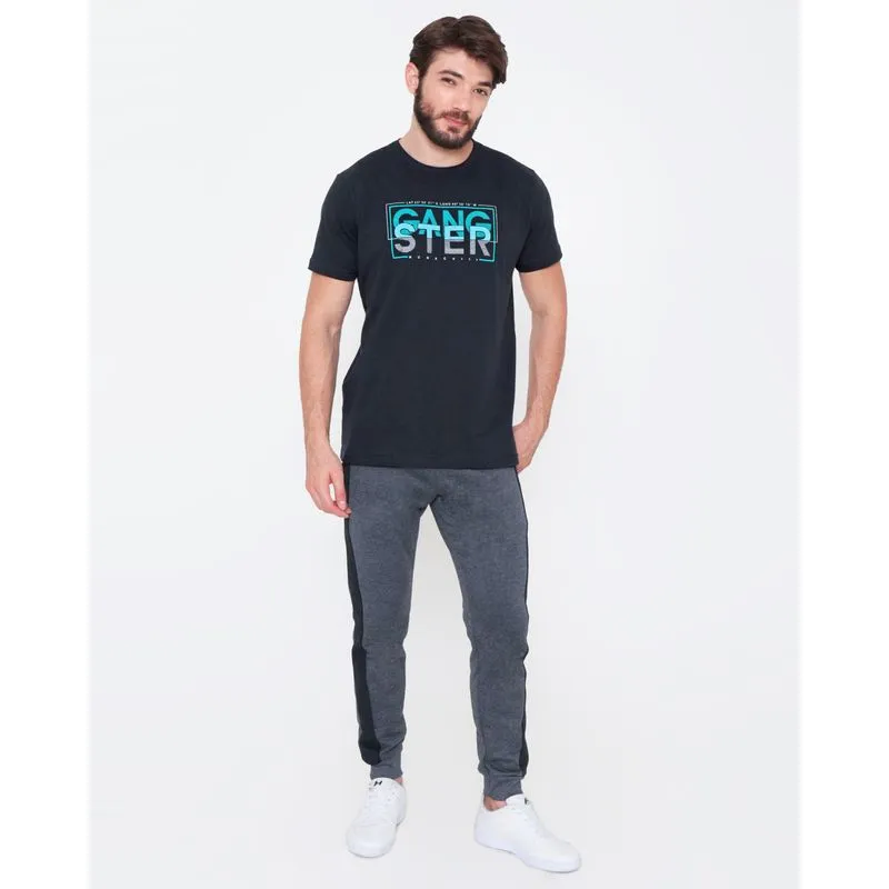 Calça Moletom Masculina Jogger Faixa Cinza Escuro GG