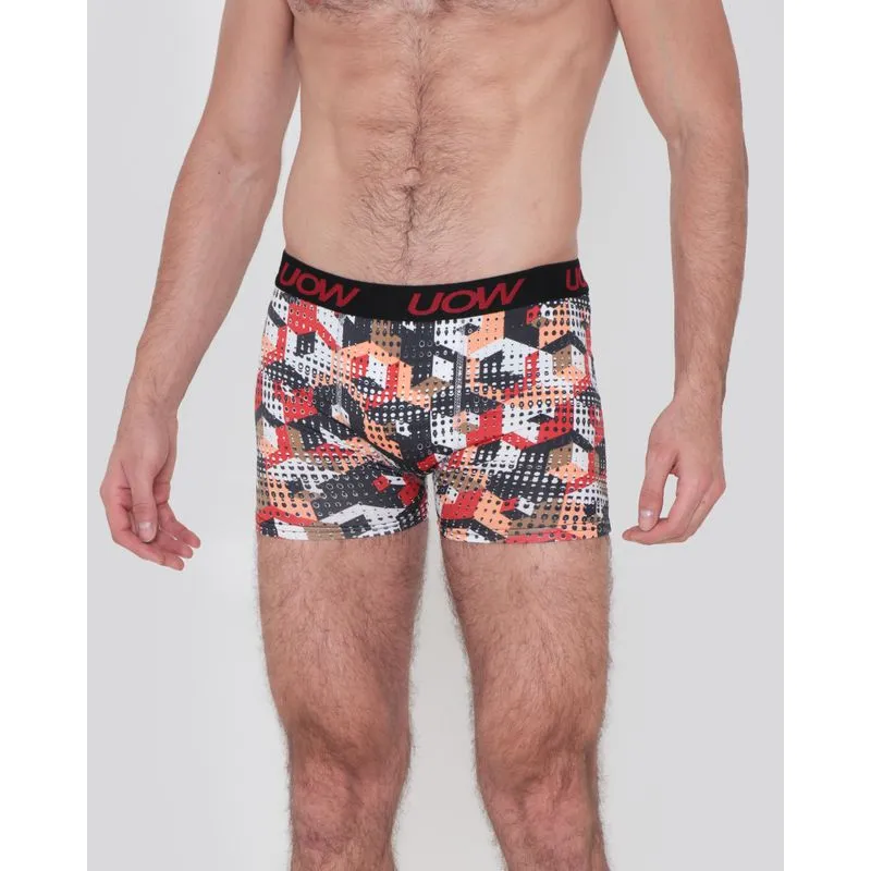 Cueca Boxer Microfibra Estampada Geométrica Preta M