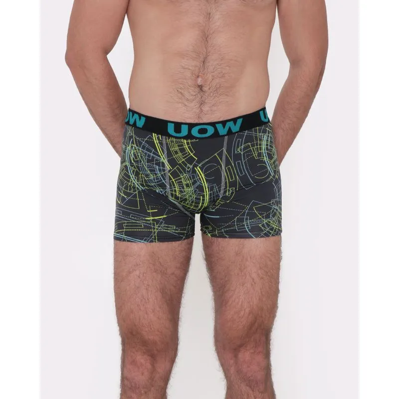 Cueca Boxer Microfibra Estampada Preta G