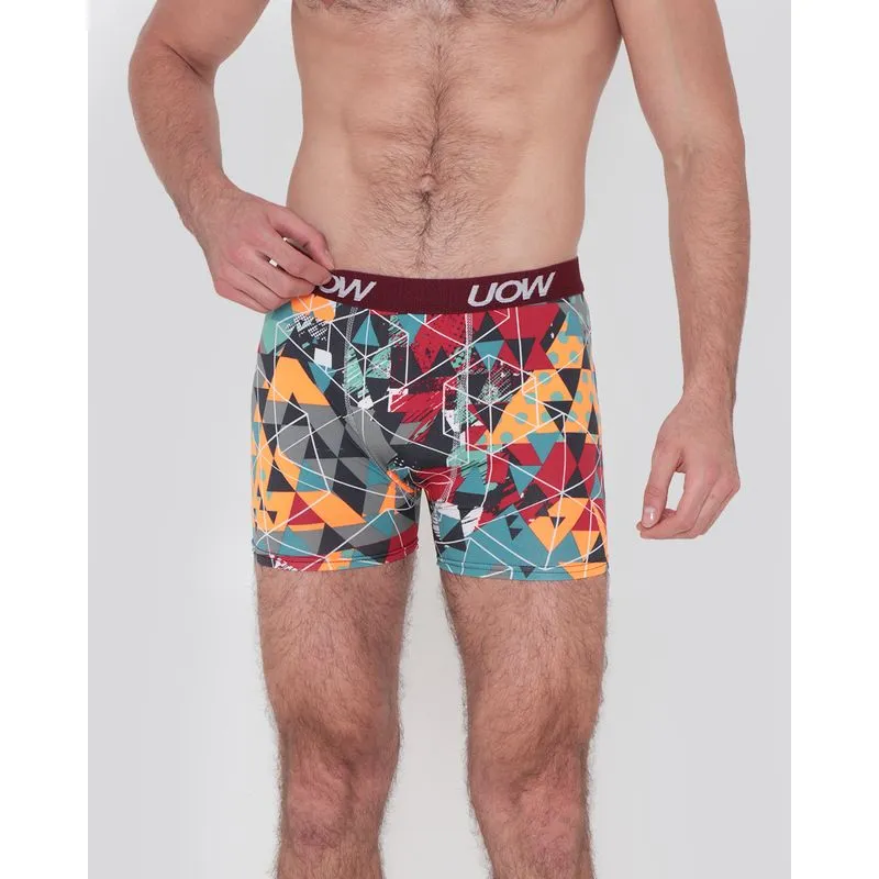 Cueca Boxer Microfibra Estampada Vinho GG