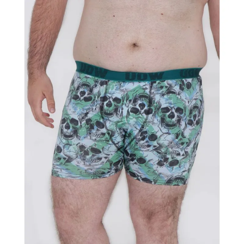 Cueca Plus Size Boxer Microfibra Estampada Verde G1