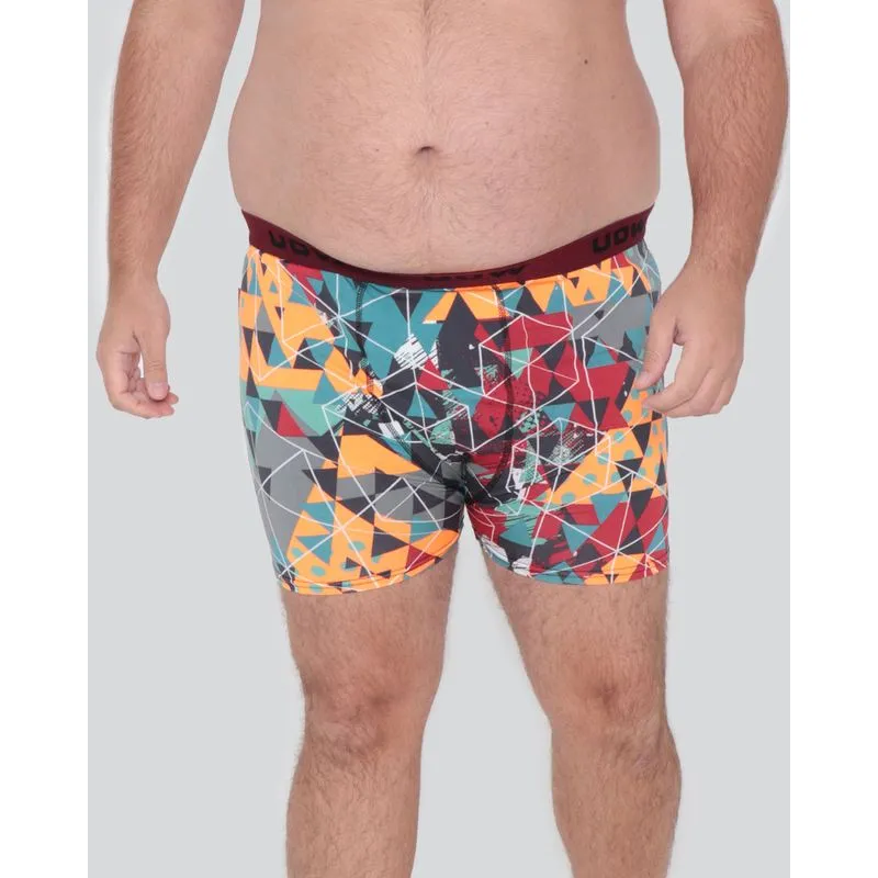 Cueca Plus Size Boxer Microfibra Estampada Vinho G1