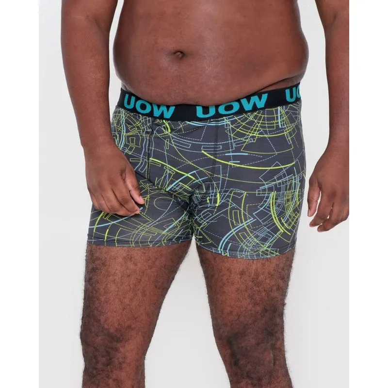 Cueca Plus Size Boxer Microfibra Estampada Preta G3