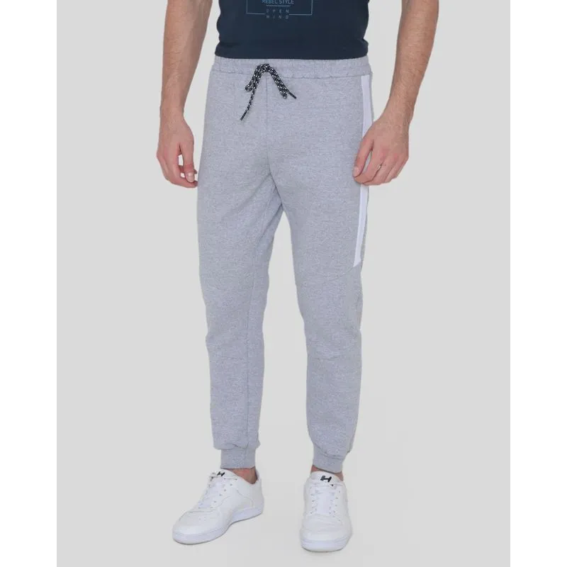 Calça Moletom Masculino Jogger Recortes Cinza M
