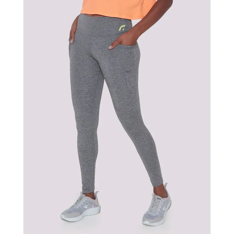 Calça Legging Fitness Feminina Fitter Mescla Cinza GG