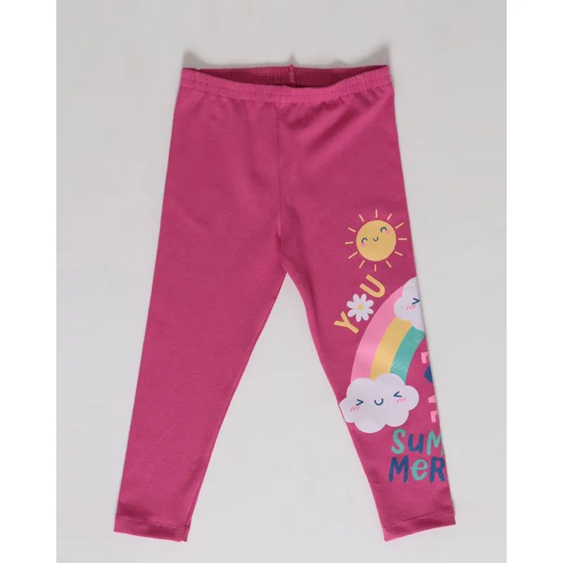 Calça Bebê Legging Estampa Arco-Íris Rosa 1