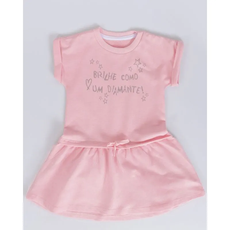 Vestido Bebê Moletinho Tule Rosa 3