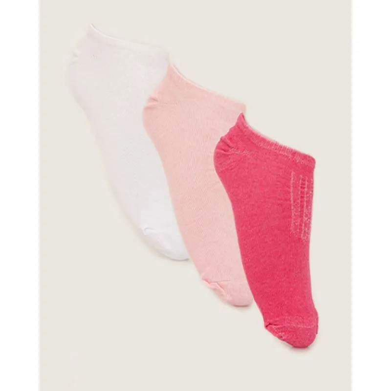Kit 3 Pares De Meias Feminina Invisível Fitter Branca E Rosa 34 A 39