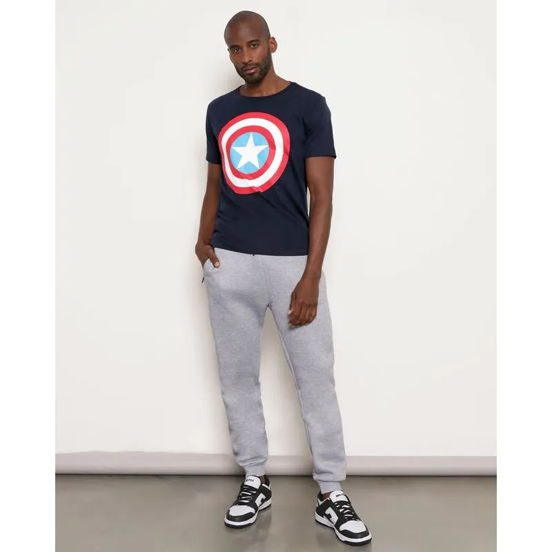Calça Moletom Masculina Jogger Bolso Com Zíper Cinza GG
