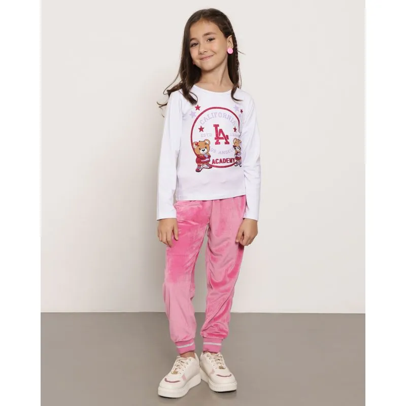 Calça Infantil Plush Jogger Rosa 6